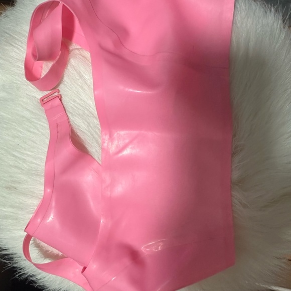 Skims Latex Scoop Neck Bralette Sz SMALL in Neon Blush - Picture 8 of 9